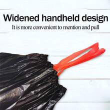 5pcs/set 5 Rolls Thicken Drawstring Garbage Bags For Kitchen, Portable Design For Easy Closure - Black - View 7