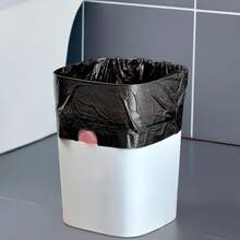 5pcs/set 5 Rolls Thicken Drawstring Garbage Bags For Kitchen, Portable Design For Easy Closure - Black - View 9