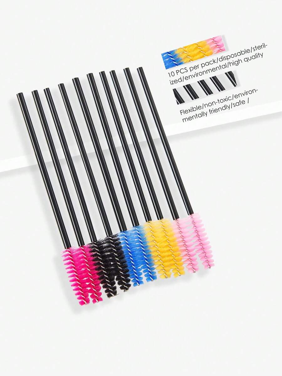 10pcs New Professional  Disposable Eyelash Brush - Multicolor - View 1