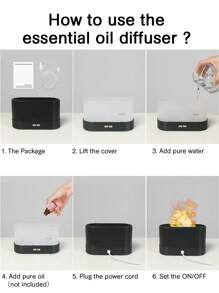 kinscoter 1 Miếng Điện usb Cord 180ML Ngọn lửa Máy giữ ẩm Tinh dầu Dầu thơm Máy khuếch tán hương thơm , Thực tế Ngọn lửa Ngọn lửa Đèn ngủ Không khí Máy giữ ẩm Siêu âm Bình xịt , Thích hợp Đối với Gia đình Phòng ngủ Phòng khách Qủa tặng - màu đen (màu ngọn lửa) - Xem 7