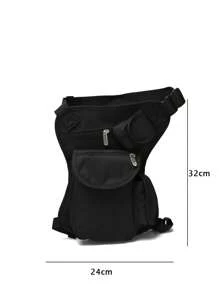 帆布龐克腰包賽車腿袋摩托車戶外包帶可拆卸帶,特別合適的適用於遠足,戶外,登機,車,旅行使用 - 黑色 - 查看 3