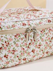Large Capacity Portable Makeup Bag Foldable Storage Bag, Ideal For Traveling And Daily Use, Floral Pattern, Comes With Makeup Tools Organizer Makeup Bag Makeup Pouch Skincare Bag Toiletry Bag Packing Cubes, Travel Essentials Cruise Essentials Storage Makeup Organizer Makeup Case Makeup Travel Toiletry Organizer Essentials Gifts Storage Zipper Accessories Nail