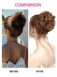 Mocha Brown Claw Messy Donut Hair Buns Updo Chignon Synthetic Clip In Hair Extensions Elegant Natural Looking For Daily Use - Mocha Brown - View 5