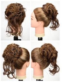 Mocha Brown Claw Messy Donut Hair Buns Updo Chignon Synthetic Clip In Hair Extensions Elegant Natural Looking For Daily Use - Mocha Brown - View 4