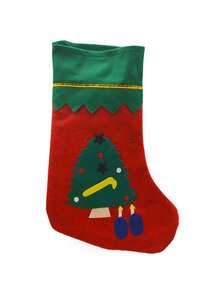 1隨機顏色聖誕襪,白色帶金邊,發光板,禮品袋,綠色帶金線,聖誕裝飾品,家庭聚會,節日,糖果和禮物襪 - 彩色 - 查看 1