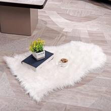 2x3 Ft White Soft Faux Sheepskin Fluffy Area Rug - White - View 2