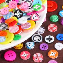 1pack 100 Pièces Boutons En Polyrésine De Taille Aléatoire Et De Couleur Aléatoire Pour Les Projets De Bricolage Et De Couture