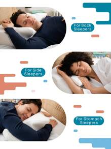 Elviros Cervical Memory Foam Pillow, Contour Pillows for Neck and Shoulder Pain, Ergonomic Orthopedic Sleeping Neck Contoured Support Pillow for Side Sleepers, Back and Stomach Sleepers - 淺灰色 - 查看 5