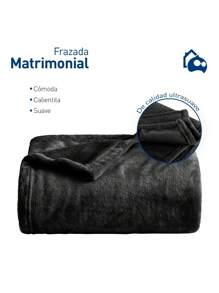 Ultra-Soft Bluelander 1-Piece Flannel Double Blanket - Black - View 1