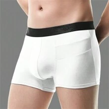 3pcs Men's Ice Silk Ventilated Boxer Briefs With Modal Bottom, Short Leg - Multicolor - View 5