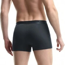 3pcs Men's Ice Silk Ventilated Boxer Briefs With Modal Bottom, Short Leg - Multicolor - View 4