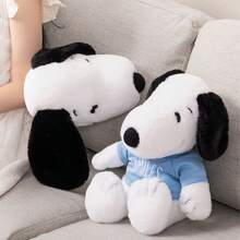 Miniso Snoopy Birthday Party Series Toy-Sitting Plush Doll Cute Pillow Sofa Pillow Doll Ornaments(Snoopy) - White - View 1