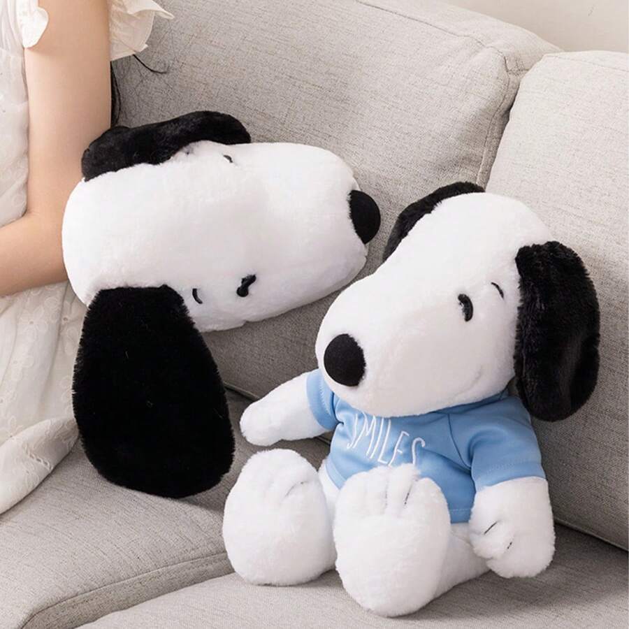 Miniso Snoopy Birthday Party Series Toy-Sitting Plush Doll Cute Pillow Sofa Pillow Doll Ornaments(Snoopy) - White - View 1