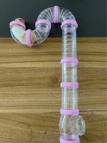 1入隨機顏色倉鼠管,探險外置管套裝創意透明diy連接隧道軌道,擴展空間,倉鼠籠配件,倉鼠玩具 - 均碼 - 查看 7