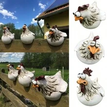 1只有趣的母雞柵欄裝飾雕像樹脂農場動物雕塑花園裝飾品,適用於家居裝飾 - C - 查看 2