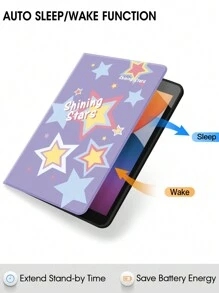 Funda con estrellas compatible con iPad de 9.a/8.a/7.a generación, con función de activación/suspensión automática - Multicolor - Ver 4