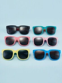 1 Stück faltbarer quadratischer Rahmen aus Silikon Material Mode Brillen für Kinder unisex, Party Accessoires und täglicher Gebrauch
