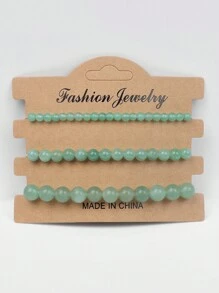 3入組多色天然石珠子手鍊4mm/6mm/8mm,適用於瑜伽、緩解焦慮,可伸縮的能量手環,女性珠寶禮物 - 彩色 - 查看 35