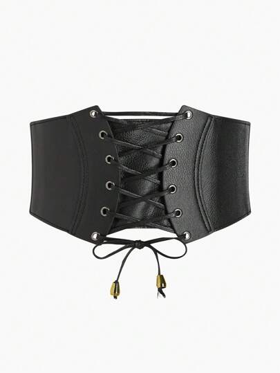 1pc Women's Dark Fashion Vintage Elastic Waist Cincher Corset, Suitable For Halloween Night Party Or Daily Wear