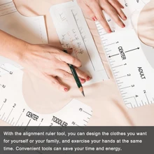 4PCS For T-Shirt Ruler Guide, T-Shirt Alignment Tools With Clothing Size Chart, 4 Rulers Included, T-Shirt Centering Vinyl Guide For For HTV Heat Press Transfer And Sublimation Designs On Shirts - White - View 6