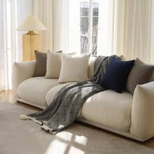 1 Piece Modern Geometric Art Style Pillow Cover, With A Textured Design Made Of Soft, Skin-Friendly Material, A Luxurious Home Decor Accessory. Suitable For Sofas, Bedrooms, Leisure Spaces, Cars, Living Rooms, Offices, Cafes, And Other Casual Settings. - 海軍藍 - 查看 7