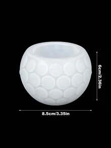 DIY圆形波点烛台硅胶模具、手工多肉植物花盆模具、石膏模具、水晶环氧树脂模具、收纳盒 - 白色 - 查看 2