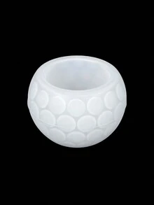 DIY圆形波点烛台硅胶模具、手工多肉植物花盆模具、石膏模具、水晶环氧树脂模具、收纳盒 - 白色 - 查看 4