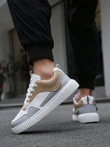 男士競技運動鞋帶對比顏色和前系帶蕾絲設計 - 灰色 - 查看 6