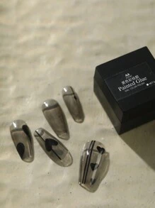 最新的厚質膏狀凝膠指甲油套裝,具有繪畫、雕刻、雕琢和調色等功能,持久耐用,易於塗抹和去除,可用於uv指甲藝術,包括1盒黑白色彩 - 黑色 - 查看 8