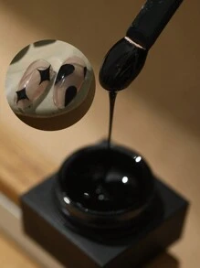 最新的厚質膏狀凝膠指甲油套裝,具有繪畫、雕刻、雕琢和調色等功能,持久耐用,易於塗抹和去除,可用於uv指甲藝術,包括1盒黑白色彩 - 黑色 - 查看 2