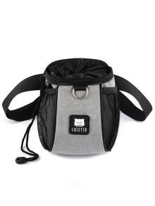 灰色攜帶式寵物訓練糧袋,多功能,適用於戶外訓練和獎勵寵物 - 灰色 - 查看 1