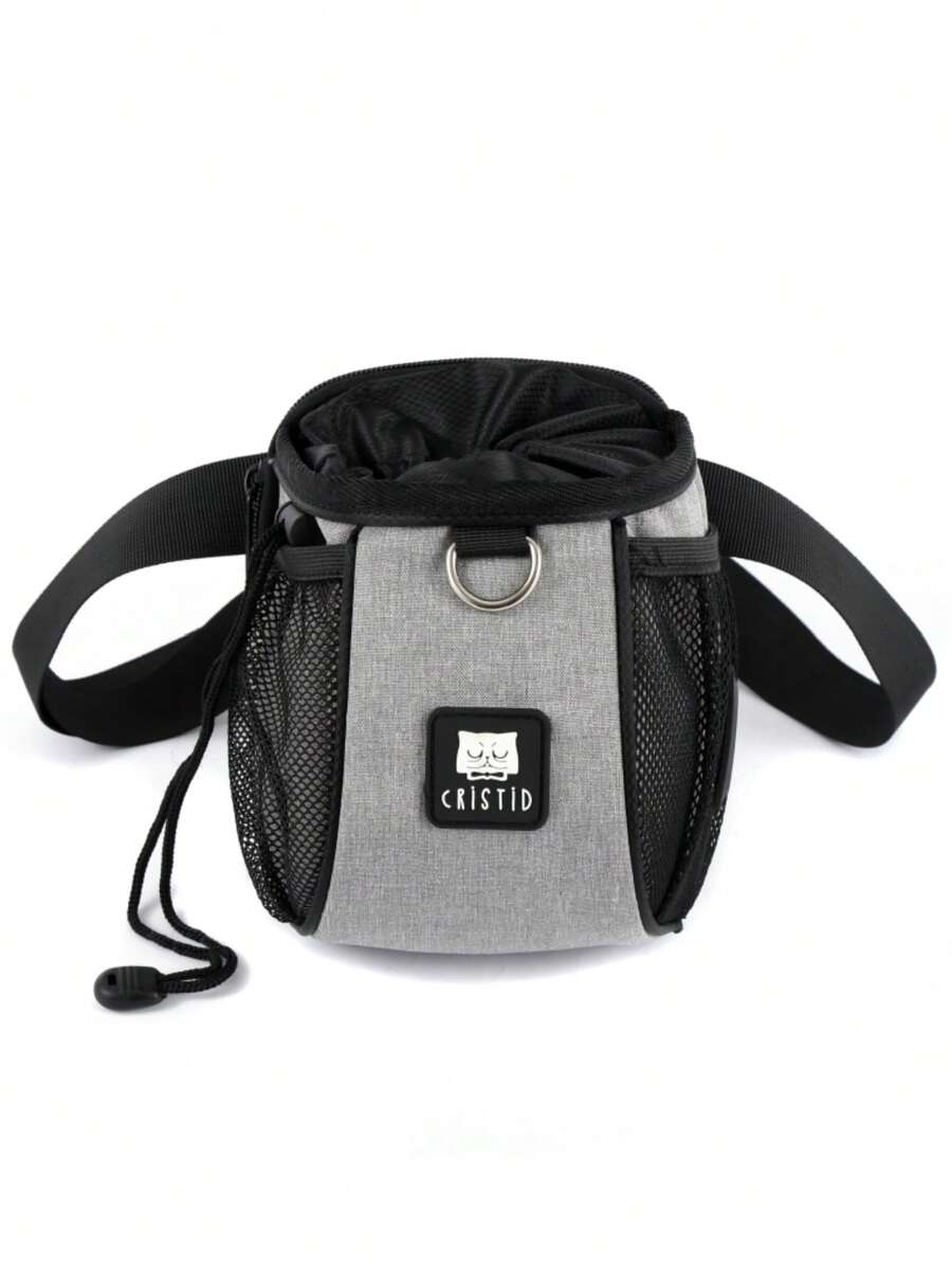 灰色攜帶式寵物訓練糧袋,多功能,適用於戶外訓練和獎勵寵物 - 灰色 - 查看 1