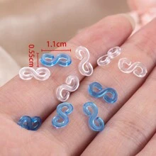 500入組s型半透明塑膠搭扣,藍色,用於綁橡皮筋 - 無色 - 查看 4