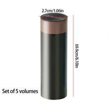 5pcs/set 5 Rolls Thicken Drawstring Garbage Bags For Kitchen, Portable Design For Easy Closure - Black - View 4