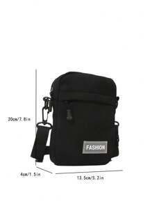 1 pieza Bolso bandolera de lona mini de moda con parche de alfabeto negro decorativo, liviano, para trabajadores de oficina, universidad, trabajo, empresa, ir al trabajo, oficina, como regalo de aniversario, pareja, cumpleaños, San Valentín - Negro - Ver 8