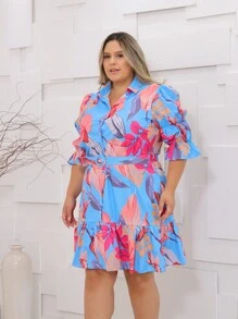 Plus Size Dresses - 藍色 - 查看 4