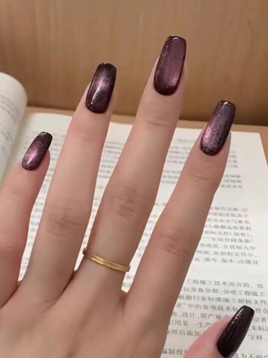 24 件套時尚貓眼美甲套裝,提升您的造型,非常適合派對、舞蹈和日常穿著,包括果凍凝膠和指甲銼 - 彩色 - 查看 1