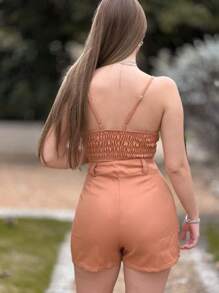 Women Two-piece Outfits - 駝色 - 查看 3