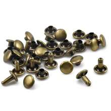 100 PCS Leather Rivets Double Cap Rivet Rivets Tubular Metal Rivets Bronze Hollow Rivets for DIY Craft Leather Bags Shoes Belt Repair Decoration, 8 × 8 mm - Bronze - View 4