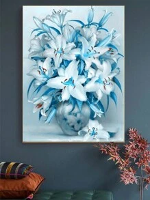 One Piece Blue And White Flower Diamond Painting - Blue and White - View 1