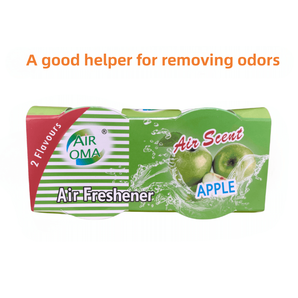 2 Bottles Apple Scented Solid Air Freshener & Odor Absorbent Gel