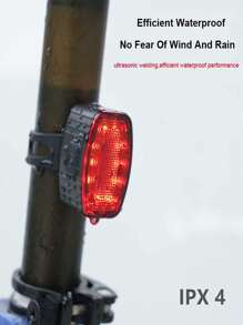 1 cái Xe đạp Trắng Ánh sáng Mặt trước Ánh sáng Sạc Usb Đỏ  Đèn sau xe Cảnh báo Xe đạp Ánh sáng - Đỏ - Xem 7