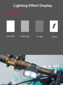 1 cái Xe đạp Trắng Ánh sáng Mặt trước Ánh sáng Sạc Usb Đỏ  Đèn sau xe Cảnh báo Xe đạp Ánh sáng - Đỏ - Xem 5