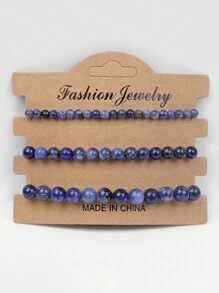 3入組多色天然石珠子手鍊4mm/6mm/8mm,適用於瑜伽、緩解焦慮,可伸縮的能量手環,女性珠寶禮物 - 彩色 - 查看 13