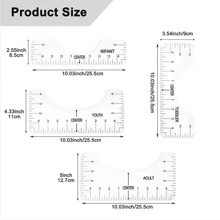 4PCS For T-Shirt Ruler Guide, T-Shirt Alignment Tools With Clothing Size Chart, 4 Rulers Included, T-Shirt Centering Vinyl Guide For For HTV Heat Press Transfer And Sublimation Designs On Shirts - White - View 2