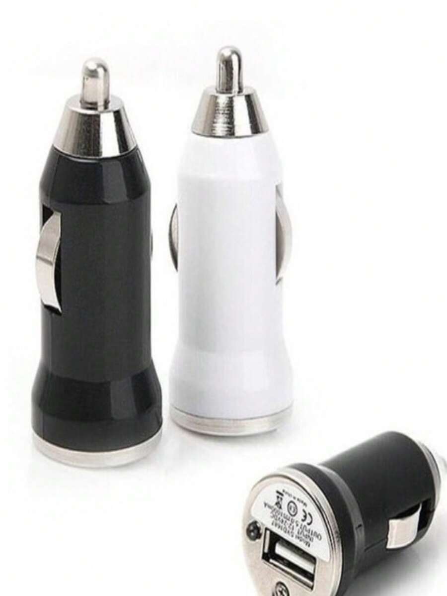 Kit 2 uni.Carregador Para Celular Adaptador Automotivo de Carro 12V - Preto e Branco - Visão 1