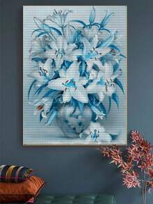 One Piece Blue And White Flower Diamond Painting - Blue and White - View 3