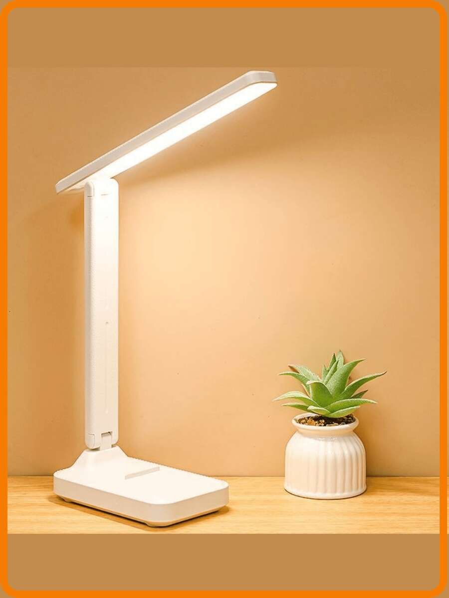 One, USB plug-in dual-purpose LED eye lamp, reading lamp, touch-type three-color dimming lamp - White - View 1