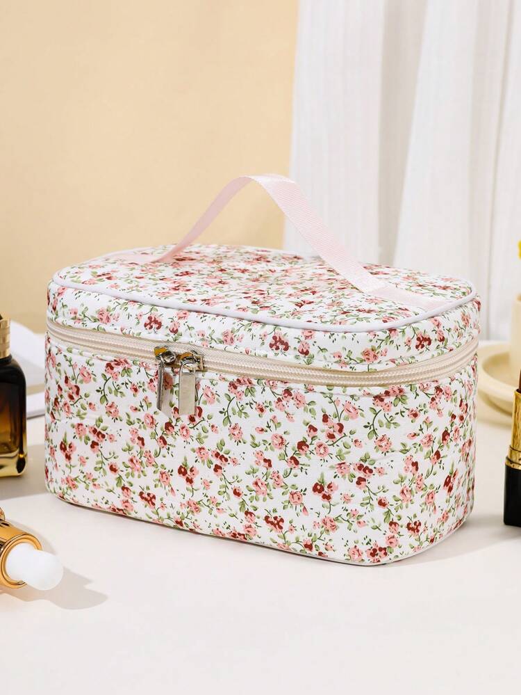Large Capacity Portable Makeup Bag Foldable Storage Bag, Ideal For Traveling And Daily Use, Floral Pattern, Comes With Makeup Tools Organizer Makeup Bag Makeup Pouch Skincare Bag Toiletry Bag Packing Cubes, Travel Essentials Cruise Essentials Storage Makeup Organizer Makeup Case Makeup Travel Toiletry Organizer Essentials Gifts Storage Zipper Accessories,Gifts For Women,Christmas Gifts,Gift Ideas For Women