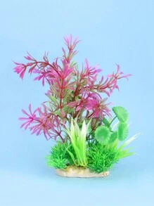 1入組隨機人工水族箱植物裝飾,塑料仿真水草魚缸景觀飾品 - 彩色 - 查看 7